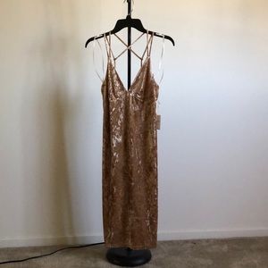 Crushed Velvet Champagne Dress